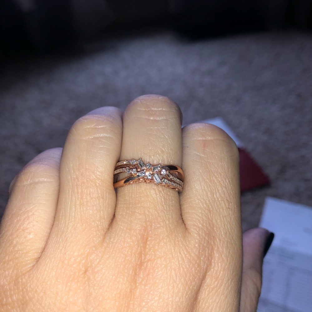 Size 8 crown ring real diamonds